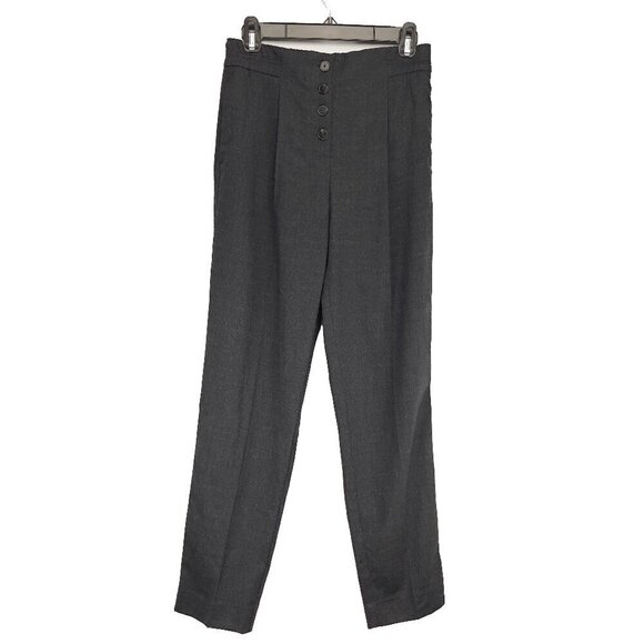 MASSIMO DUTTI 98% Wool Pocket Office Elastic High Waist Grey Trousers 36 - Picture 1 of 7